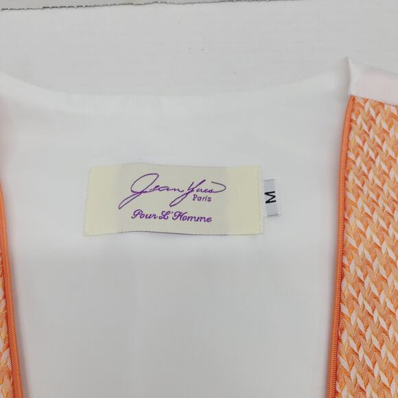 JEAN YAES PARIS Pour L Homme Medium Formal Wedding Tuxedo Prom Vest Orange - Picture 4 of 8